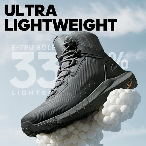 〽️Men\'s Grey Nortiv 8 Tactical Hiking Lightweight Arch Support Work Boots main image 7